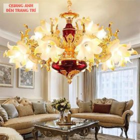 Đèn Chùm Rượu Vang Đỏ 15 Tay