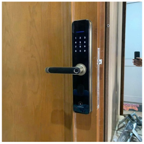 Khóa cửa vân tay Kassler KL696 Viền xanh rêu, App Wifi, chống nước IP68