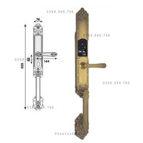 Khóa cửa vân tay đại sảnh Hubert HB DS77 GREEN